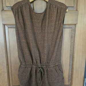 Prana Brown Striped Casual Romper